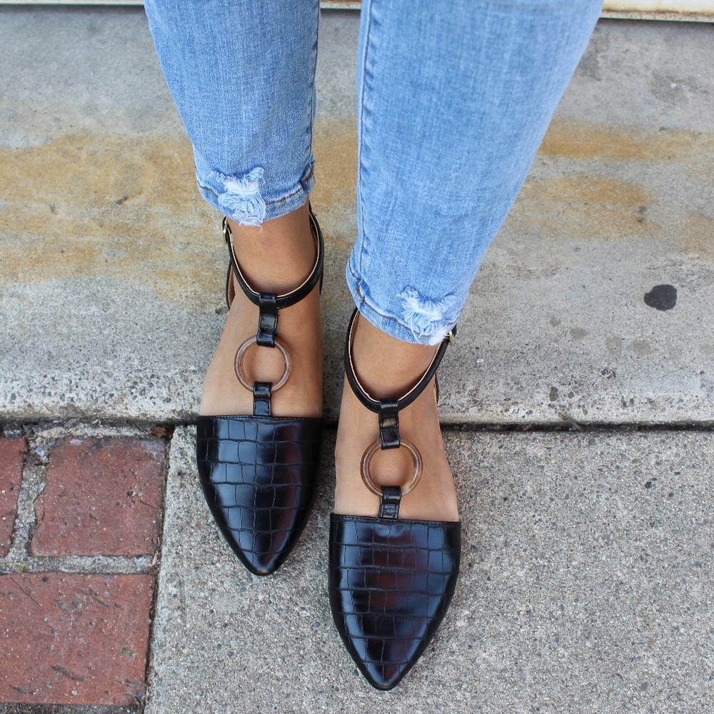 //Fall Essentials// Black Croco Flat - image 1